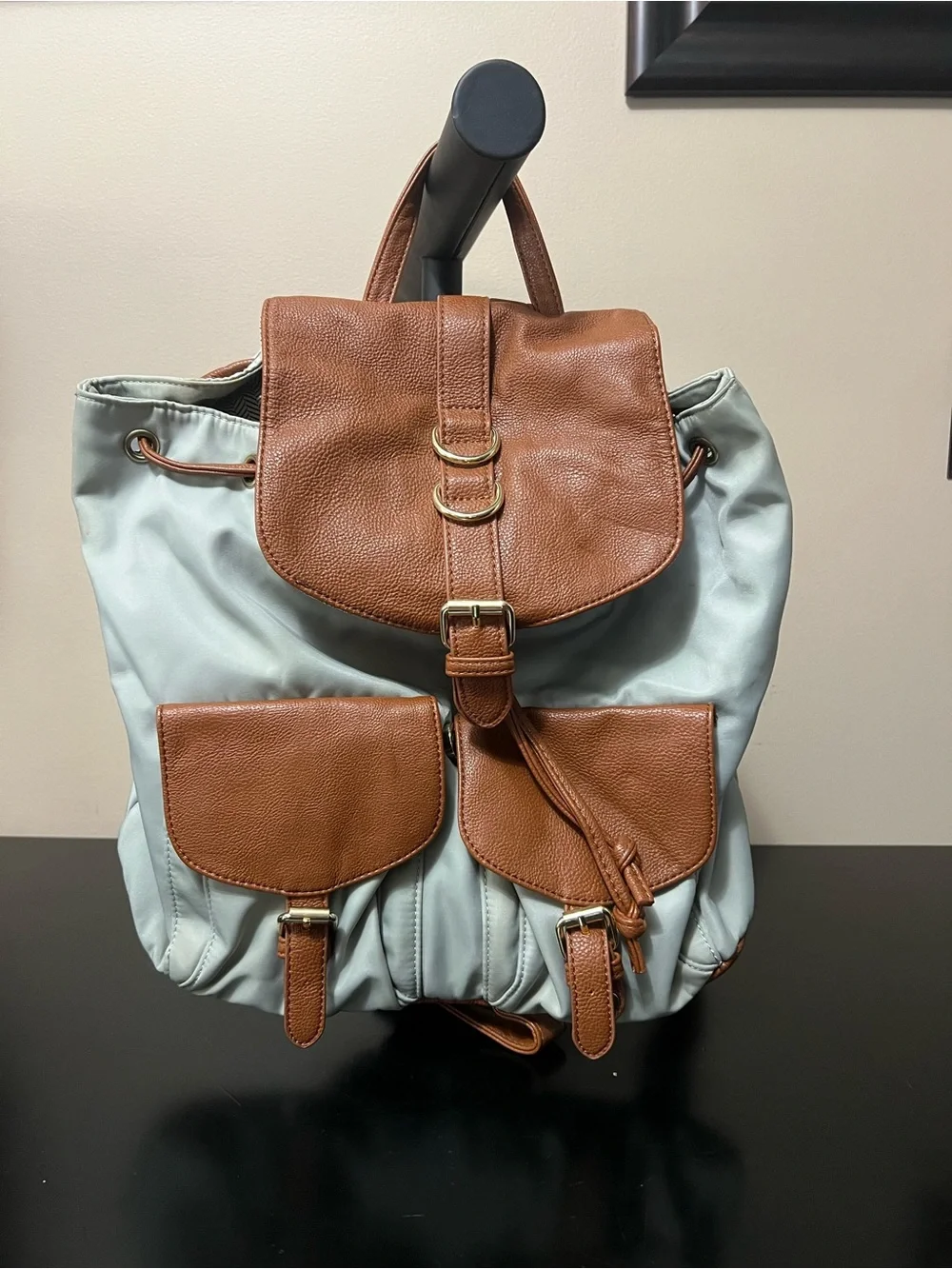 Steve Madden Two-Tone Gray and Brown Backpack